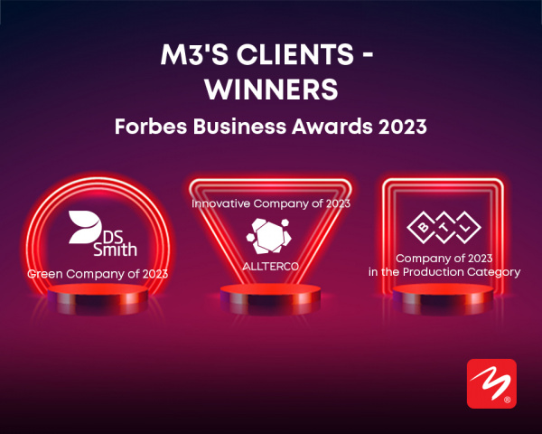 Клиентите на M3 Communications Group Алтерко, BTL Industries и Ди Ес Смит България са победители в престижните награди Forbes Business Awards 2023