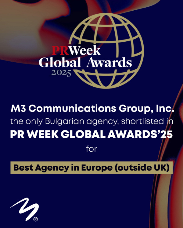 M3 Communications Group, Inc. е номинирана за PRWeek Global Awards 2025!